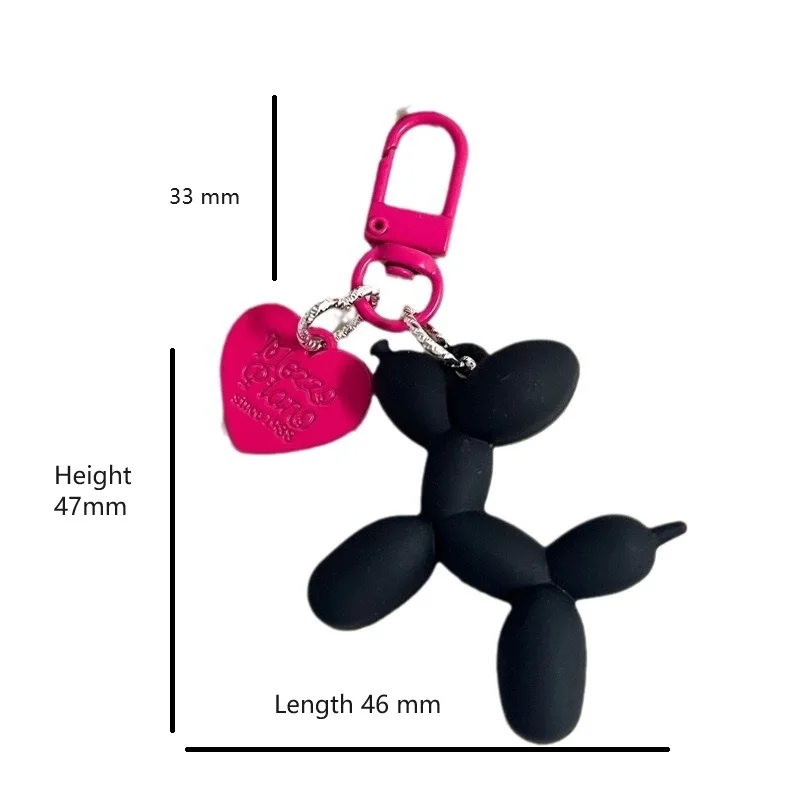 Cute Cartoon Y2K Style Balloon Dog Keychains Acrylic Couple Car Key Chains Girl\'s Book Bag Satchel Pendant Jewelry Accessories