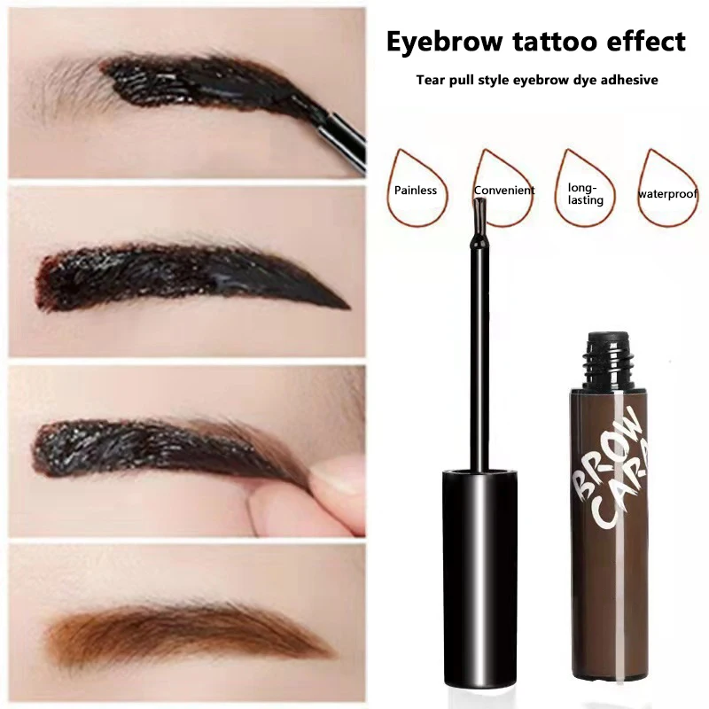 1pc Liquid Dyeing Eyebrow Cream Waterproof Long Lasting Easy To Color Natural Wild Eyebrow Dye Professional Comstic Tools