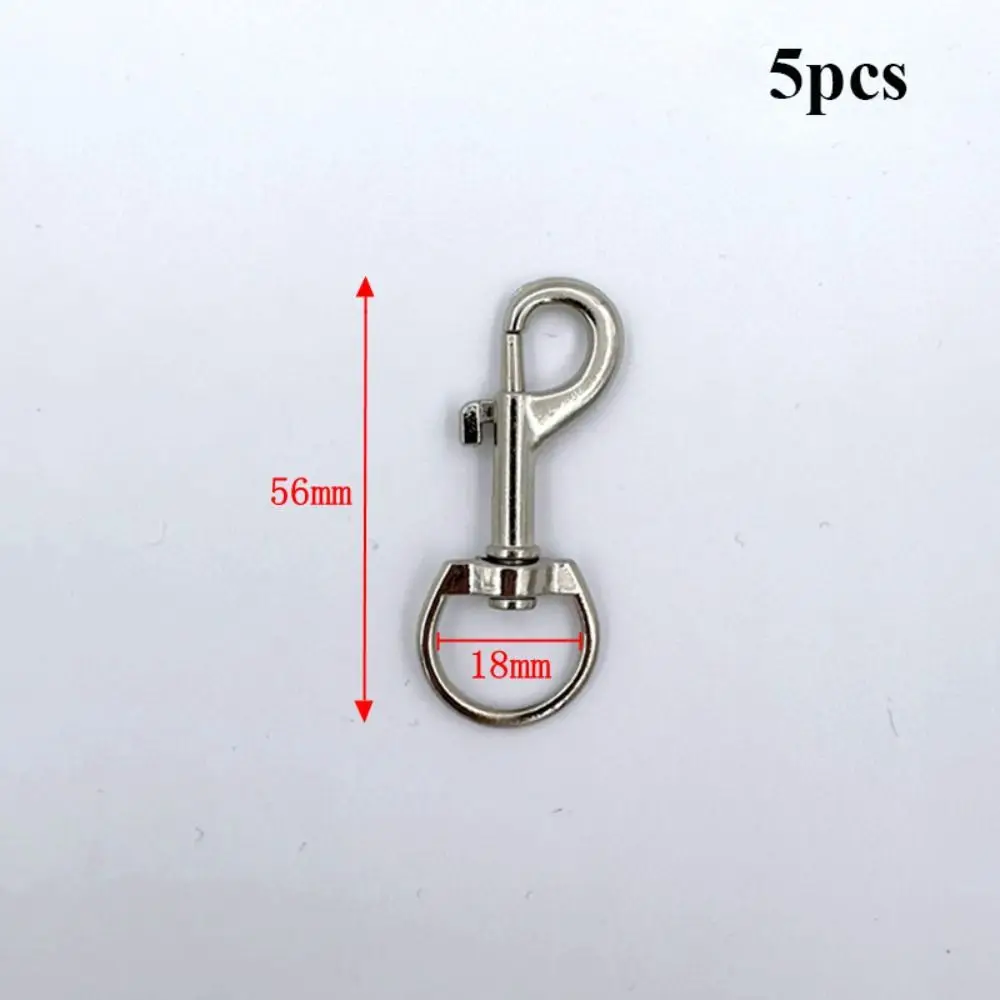 5pcs New Rotating Snap Hook Metal Leather Strap Belt Keychain Traction Buckles Webbing Buckle Keychain