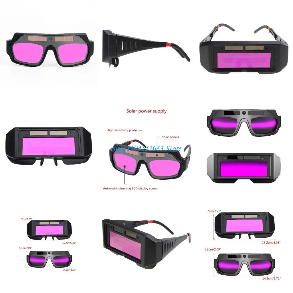 Gafas protectoras soldadura LCD Y6GD con pantalla ajustable y oscurecimiento automático energía solar