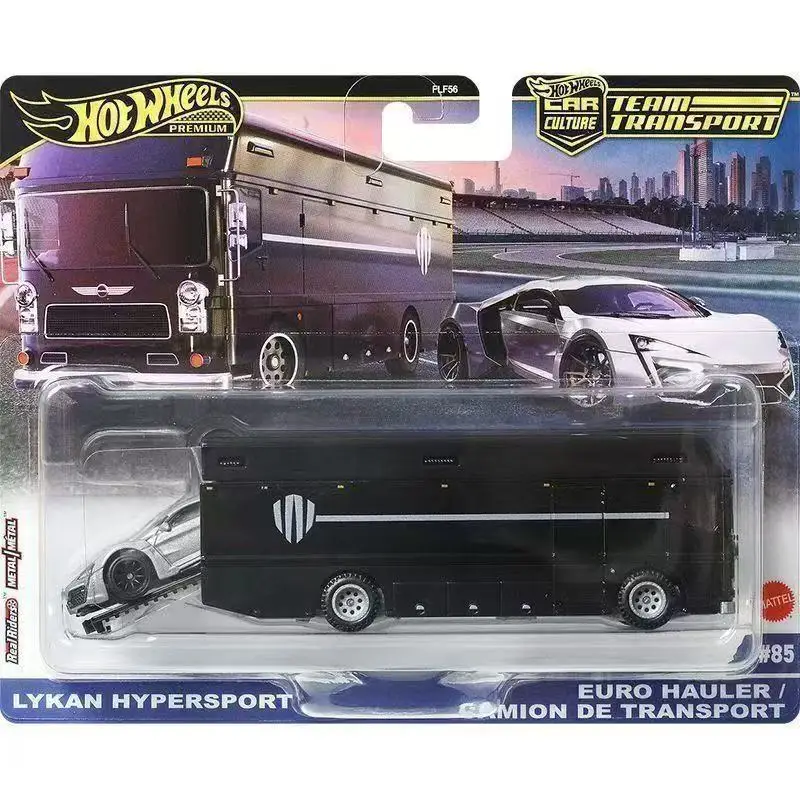 Hot Wheels Premium Diecast Toy Car Transporter Escala 1/64 com Ferrari Fiat Lykan Toyota AE86 Veículo Modelo Colecionável