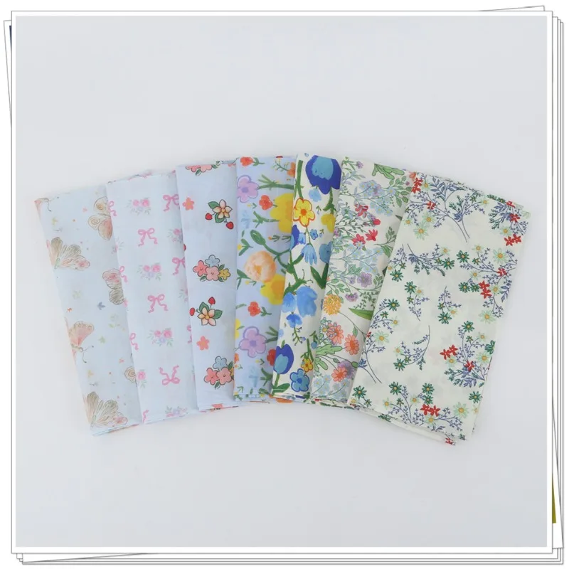 12 قطعة منديل مطبوع من القطن الخالص سلسلة قطن متناثرة دقيقة منشفة مربعة صغيرة قماش بينتو 45*45 سنتيمتر #2