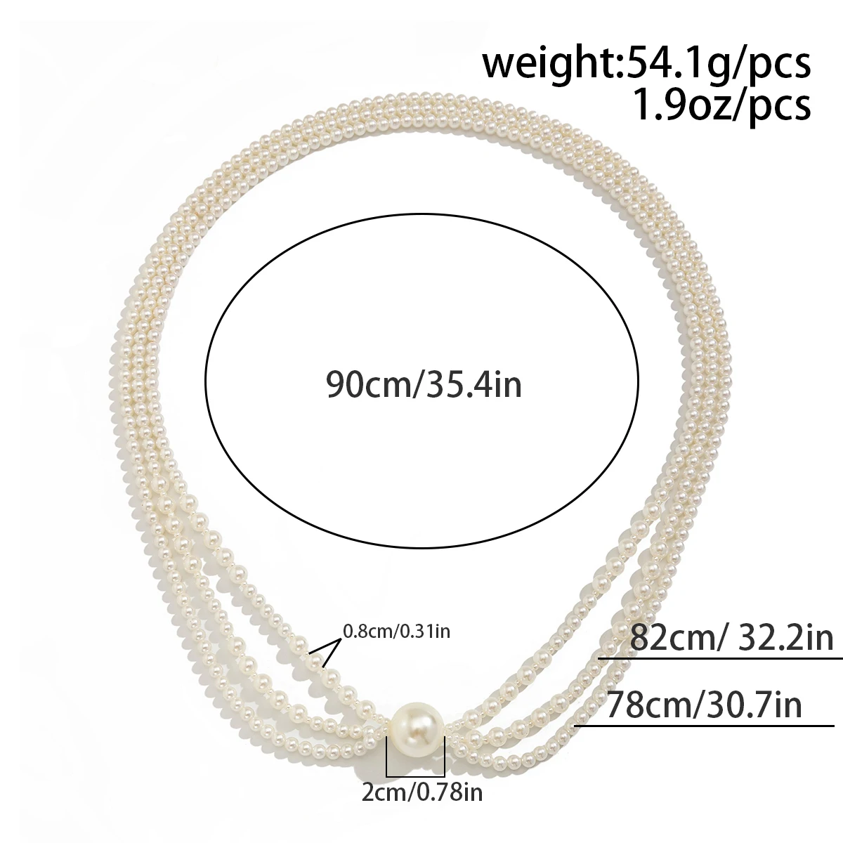 KunJoe Elegant Multi Layer Smooth Imitation Pearl Long Tassel Necklace for Women Korean Fashion Beads Sweater Chain Neck Jewelry