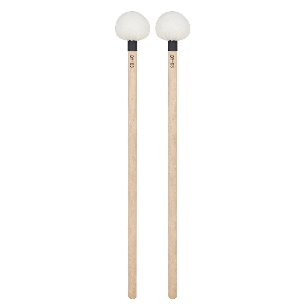 1 Pair Timpani Drum Sticks Bass Drumstick Felt Head Maple Handle Marching Drum Hammer Percussion Instrument Parts & Accessories