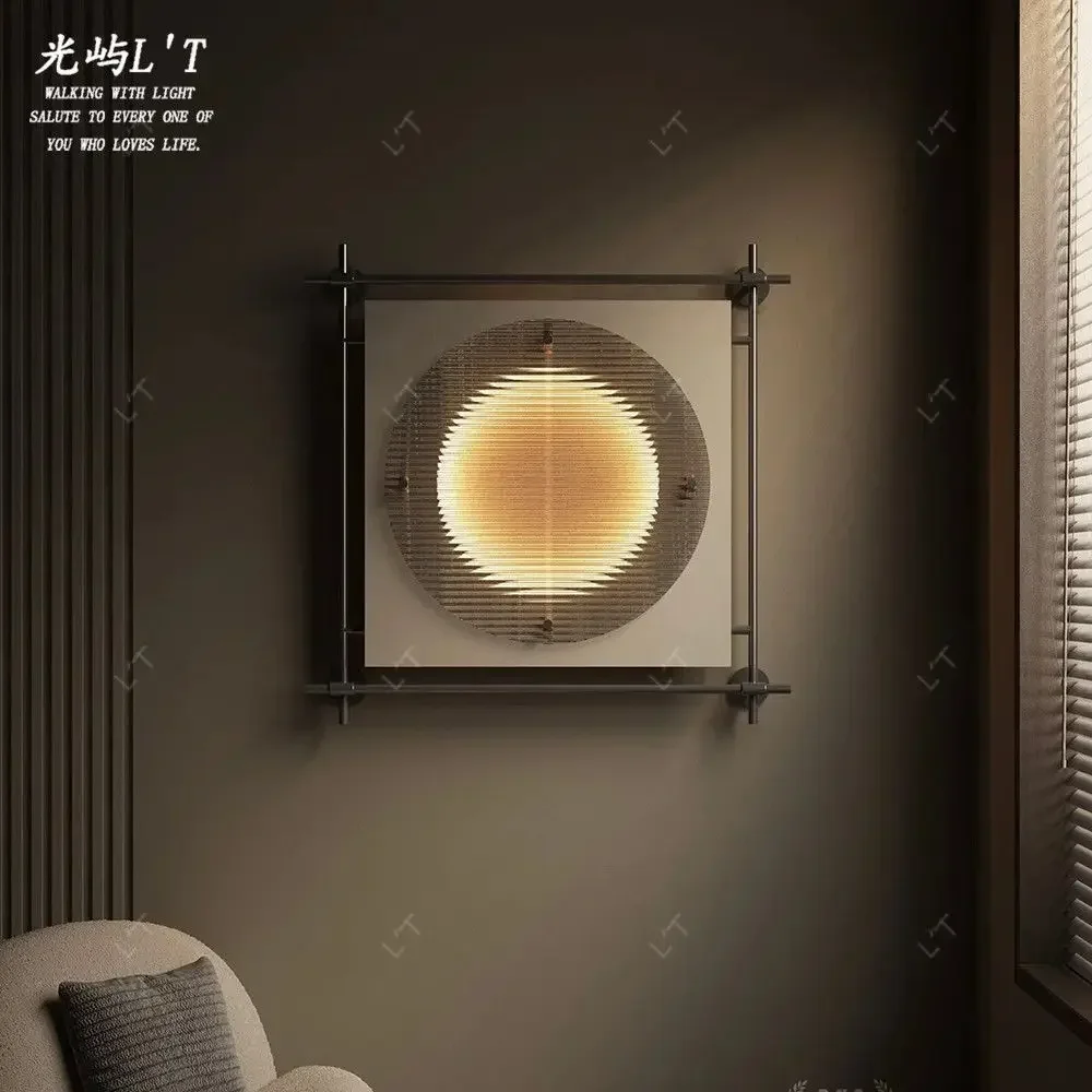 Retro Sunset Ice Cube Wall Lamp Art Hanging Light Decorative Painting Style Ambient Lamp for Living Room Bedroom Home Decor