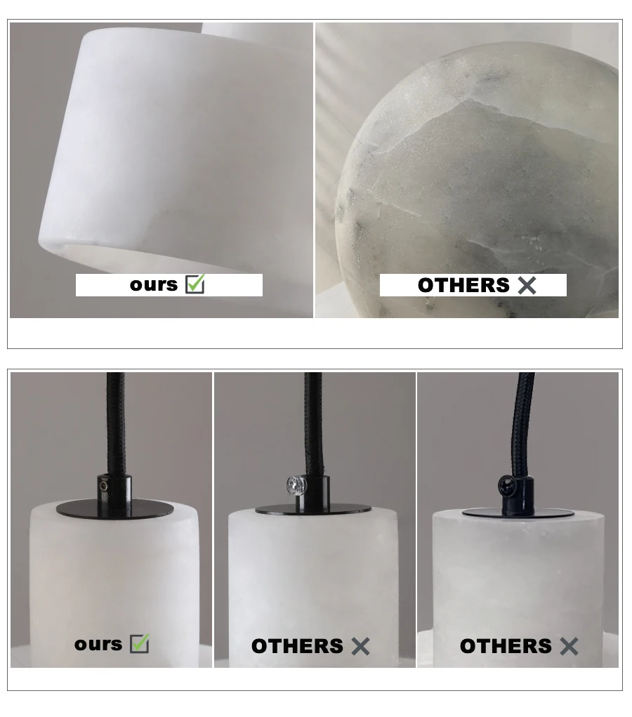 2022 Luxury Spanish Marble Pendant Lamp Bedroom Bedside Living Room Art Decor LED  Stone Single Hanging Rope Chandelier Designer