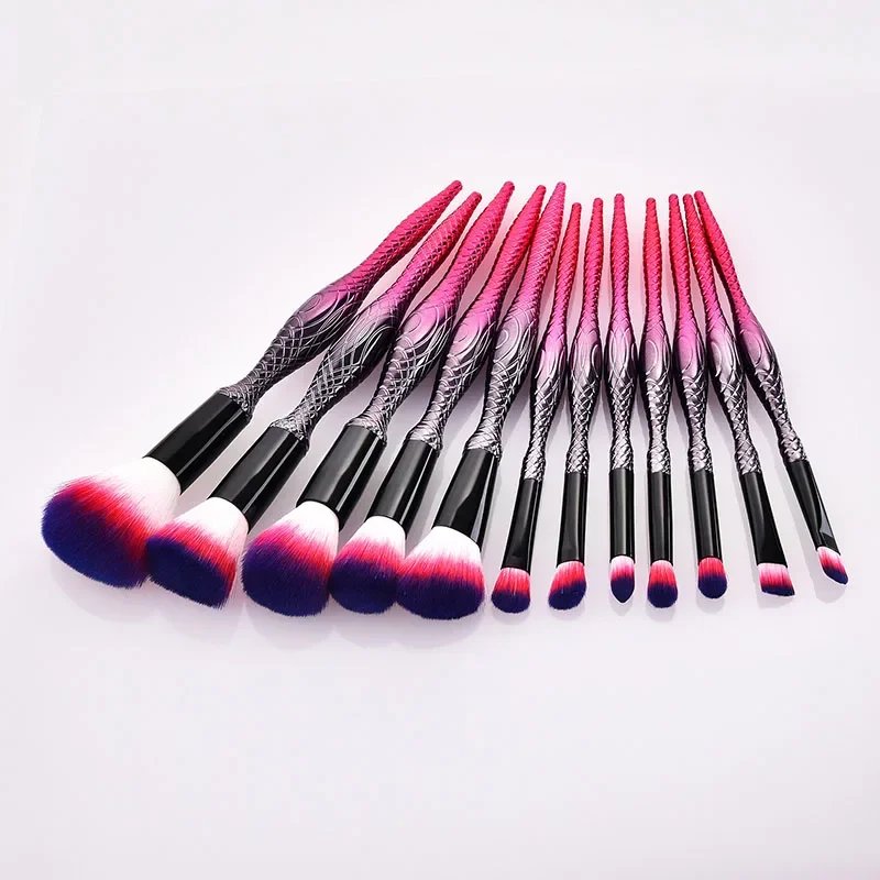 12 pièces/lot pinceaux de maquillage professionnels correcteur Blush fond de teint poudre yeux lèvres visage mélange pinceau de maquillage outil cosmétique