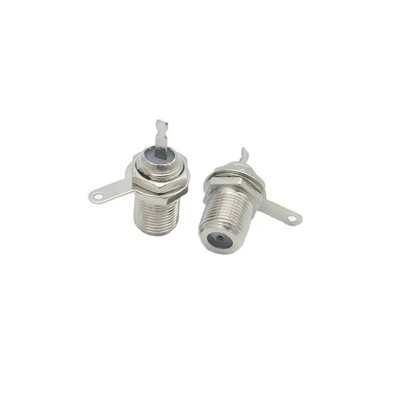 F Type Female Socket Solder Connectors Chassis Panel Mount Patch Coaxial F Connector 10Pcs/Lot