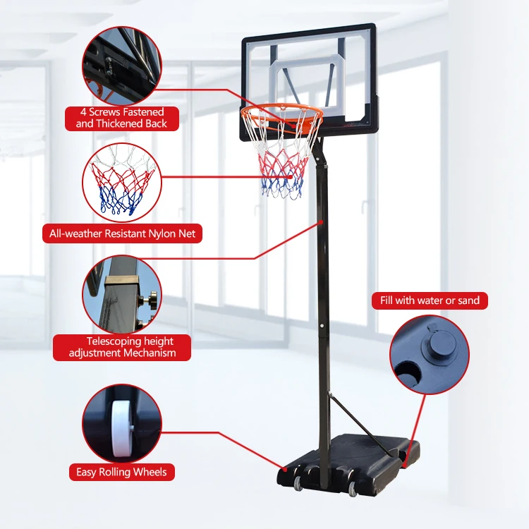 แท่นบาสเก็ตบอลสูง 2.1-2.6 เมตร จากโรงงานโดยตรง สำหรับเด็กและเยาวชนฝึกซ้อม อุปกรณ์สนามคุณภาพสูง
