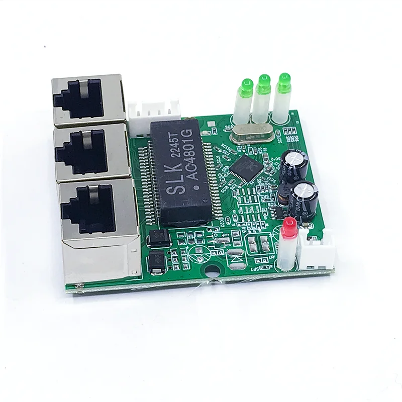 Mini PCBA Módulo de interruptor Industrial de 4 puertos, 10/100Mbps, 5V, 12V, 15V, 18V, 24V, protección contra rayos, 4KV, antiestático