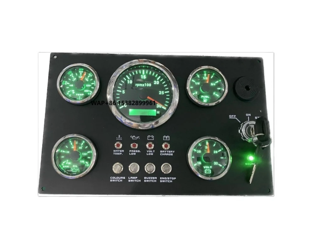 Instrument Combination Marine Gauge Panel Tachometer Water Temp Voltage Fuel Pressure for Vessel Ship Dashboard
