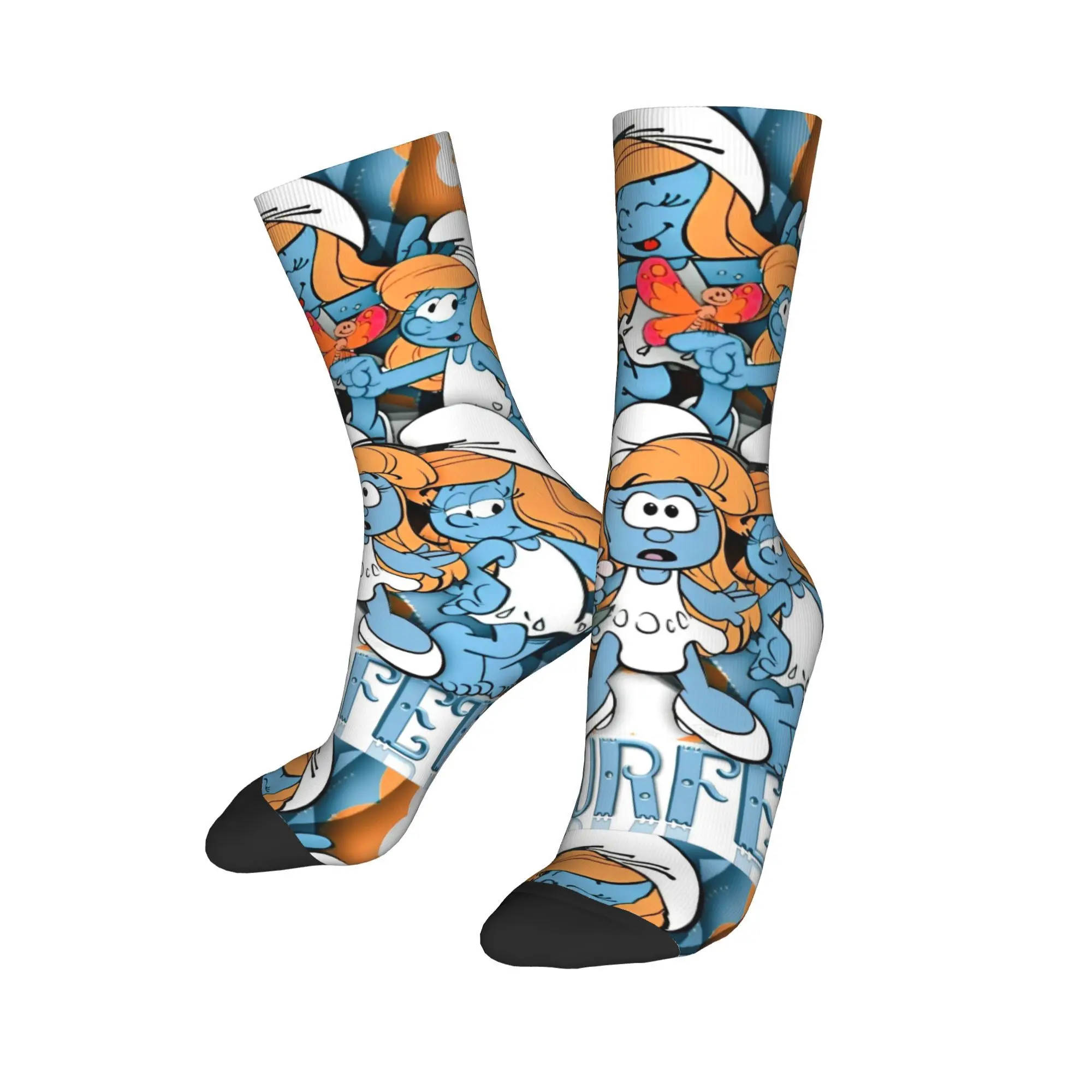 Winter Warm Colorful Unisex The S-Smurfs Blue Cartoon Anime 90s Socks Non-slip Sports Socks