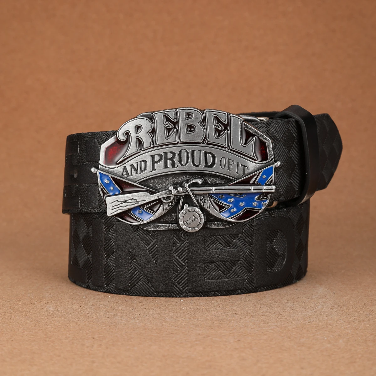 Ein lässiger, individueller und Retro-Gürtel, Kleidungsaccessoire im Western-Stil, Metallschnalle, PU-Gürtel, geeignet für Männer und Frauen. – Detail 4