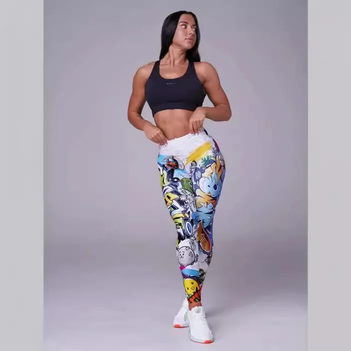 Spring and Autumn Digital Printed Bottom Casual Yoga Pants