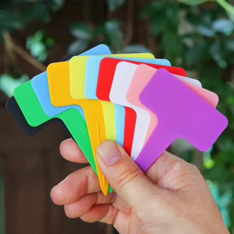 Plant Labels 500 Pcs Multicolor Waterproof Plastic Plant Tags T-Type Nursery Garden Labels 6x10cm Red Blue Yellow Green Purple