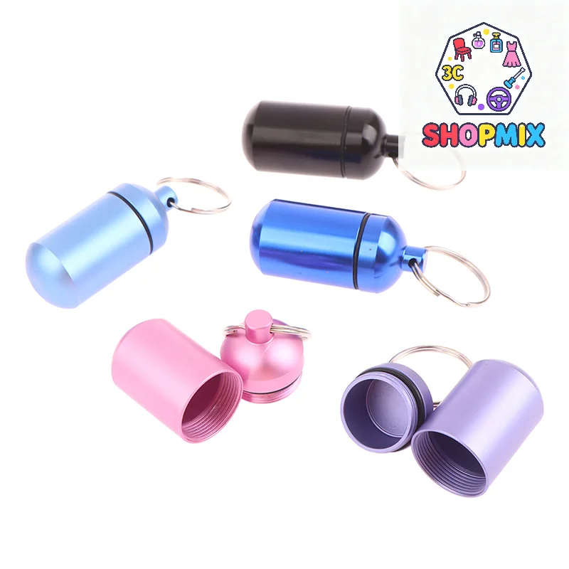 

Водонепроницаемый металлический брелок для улицы, портативная бутылка для лекарств, брелок для хранения, герметичная бутылка для лекарств первой помощи