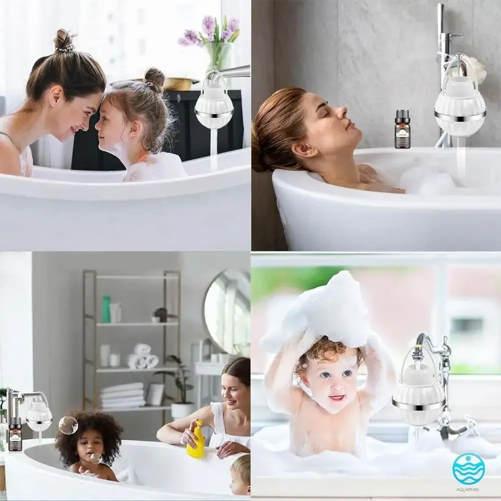 PP Material Portable Plastic Bathtub Water Filter Splash-proof Design 10 Stage Filtration Hanging Tub Faucet Filter