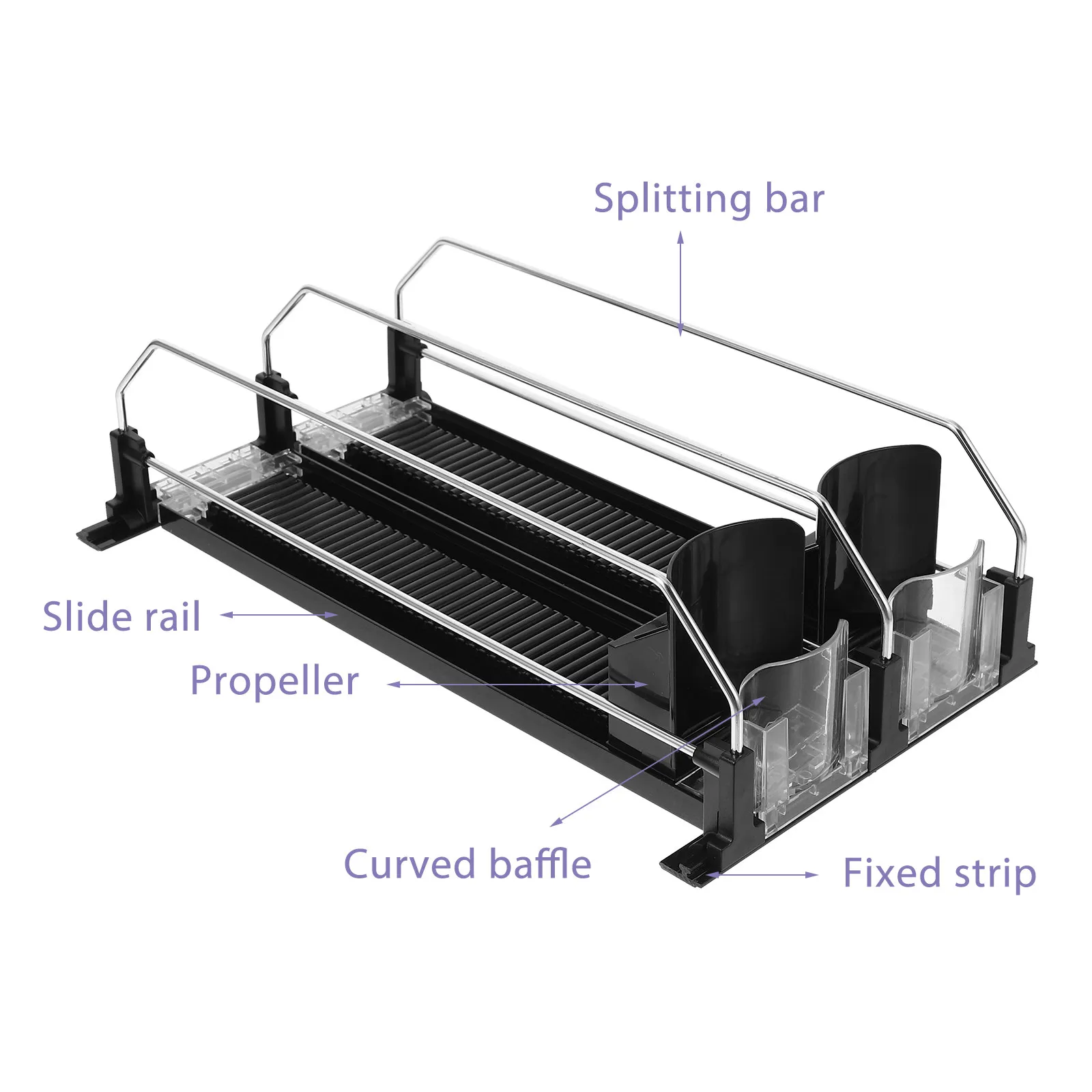 1Set Automatic Vending Machine Pusher Sliding Rail Beverage Organizer for Refrigerator Supermarket Shelf Drinks Dispenser Soda