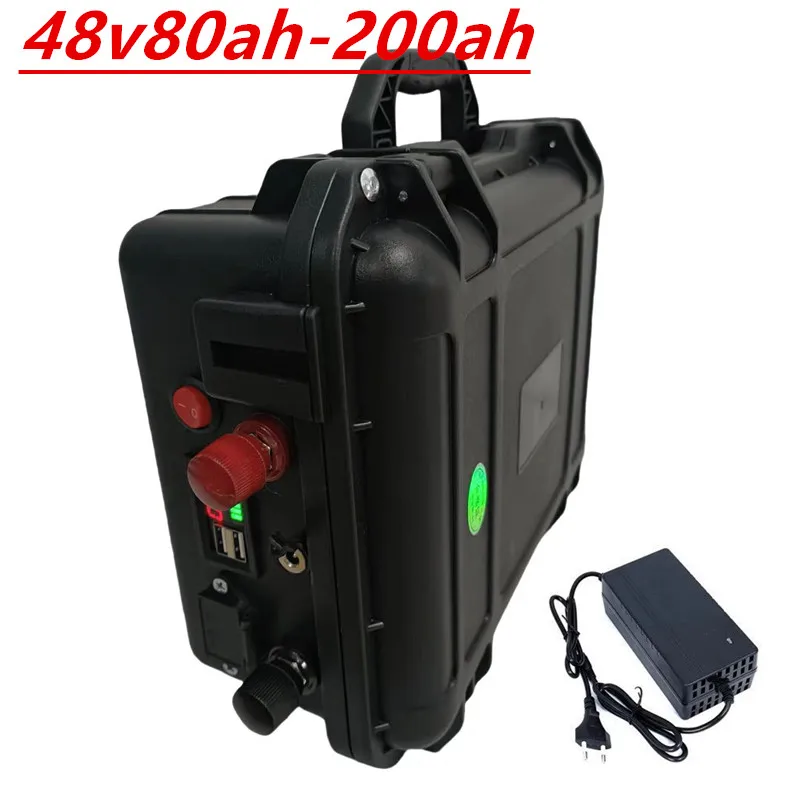 

GTL lithium 48v120AH 100AH lifepo4 battery with BMS for tricycle golf cart inverter Solar energy storage scooter + 10A charger