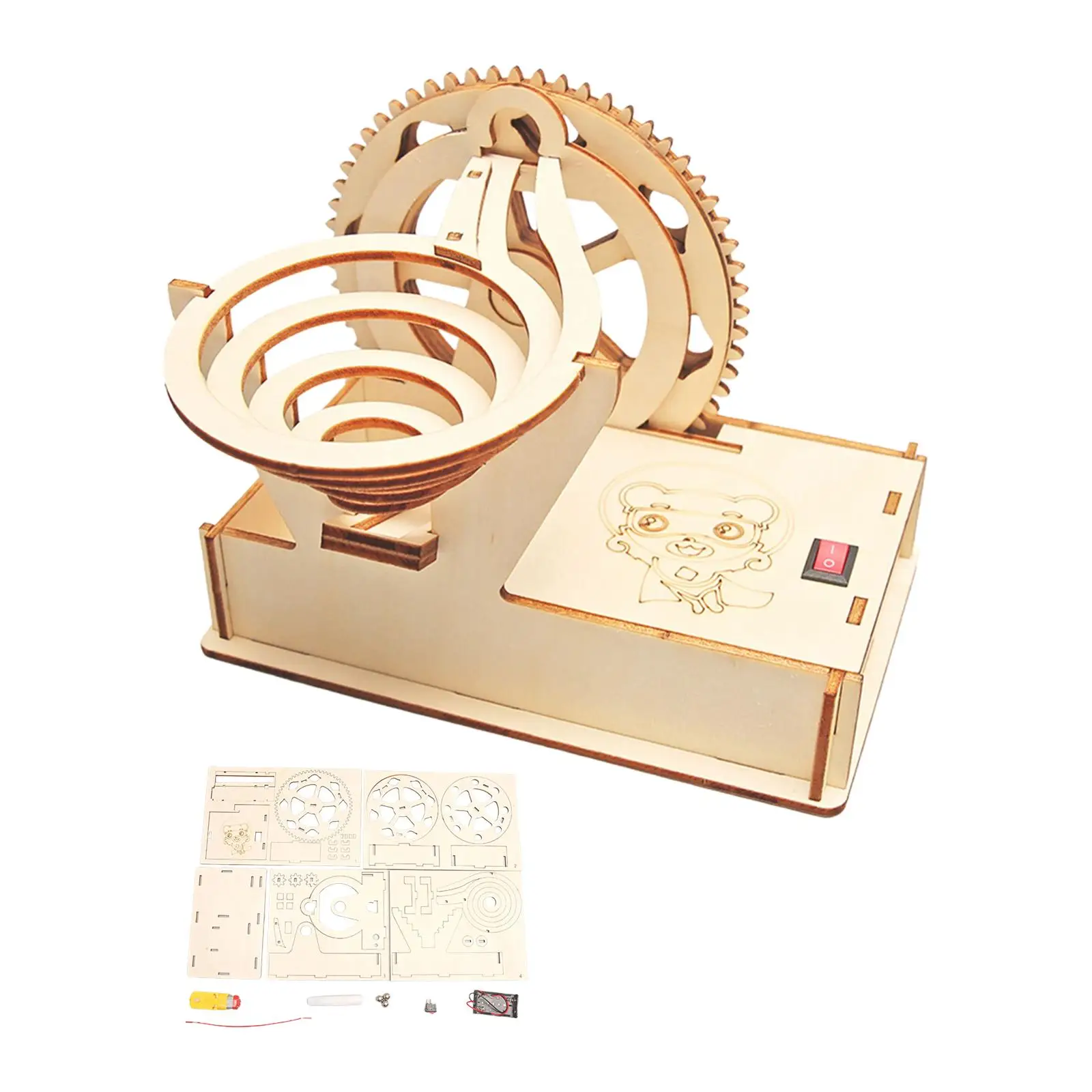 Mechanical Model Set Track Model Blocks Set Educational Wooden Puzzles Model for Birthday Gifts Age 7-14 Child Boys Girls Kids