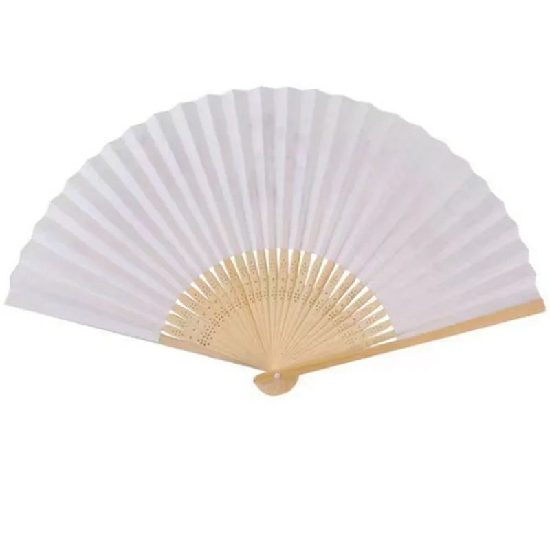 1-50pcs DIY Paper Bamboo Folding Fan Adults Children's Calligraphy Painting Practice Blank White Wedding Gifts