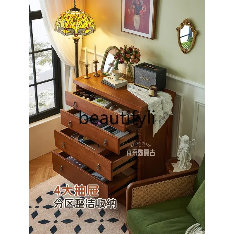 خزانة ذات أدراج من الخشب الصلب بتصميم عتيق، خزانة متكاملة لغرفة النوم، خزانة بأدراج تخزين مدخل غرفة المعيشة