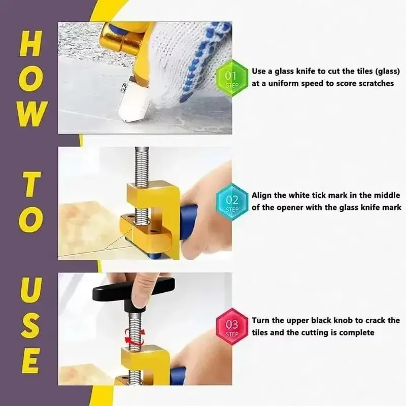 1pc Manual Tile Cutter 2-in-1 Glass Boundary Opener Manual Scribing Cutting Machine Hand Held Roller for Ceramic Tile Glass