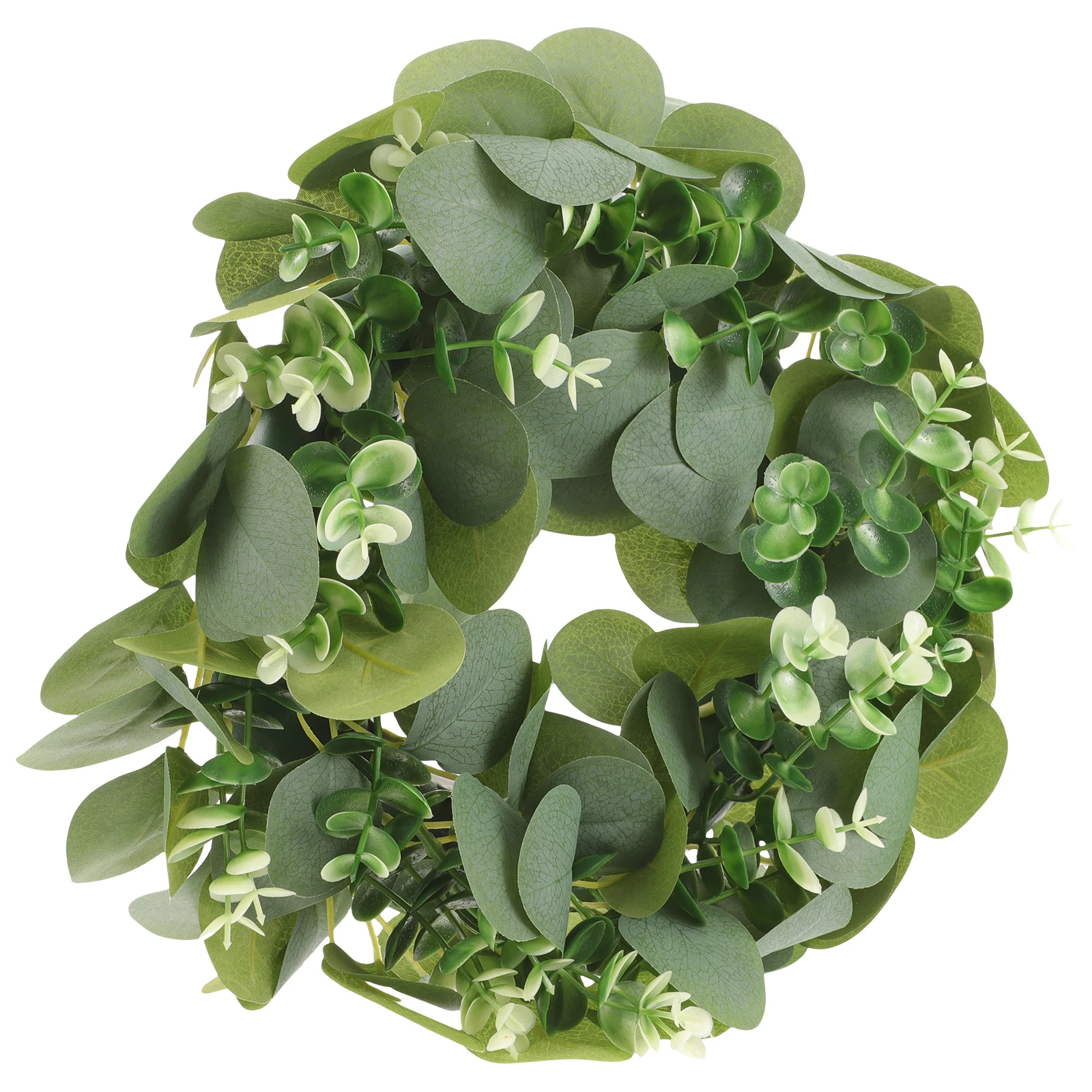 

Artificial Green Leaf Wreath Simulation Eucalyptus Welcome Door Decor Festival Party Front Adornment Home Chic