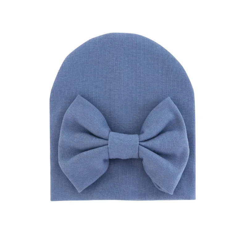 2020 Baby Girl Hat with Bow Cotton Warm Newborn Caps Infant Beanie Baby Stuff Accessories Solid Bowknot Cap for Girls Kid Hats