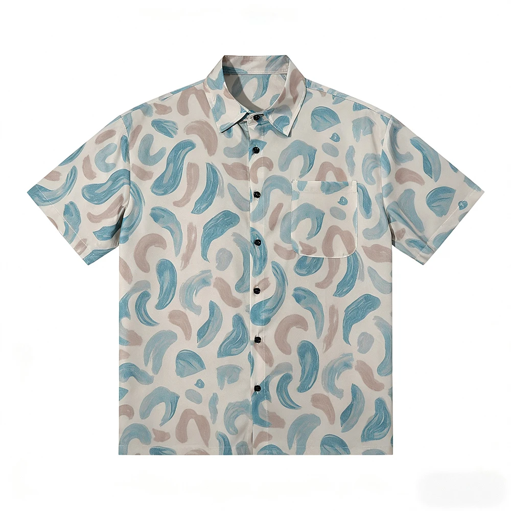 

Hawaiian Shirt Man Designer Clothes Short Sleeve Fashion Print Shirts Y2k Men's Clothing Casual 2026 Summer Beach Oversized Tops