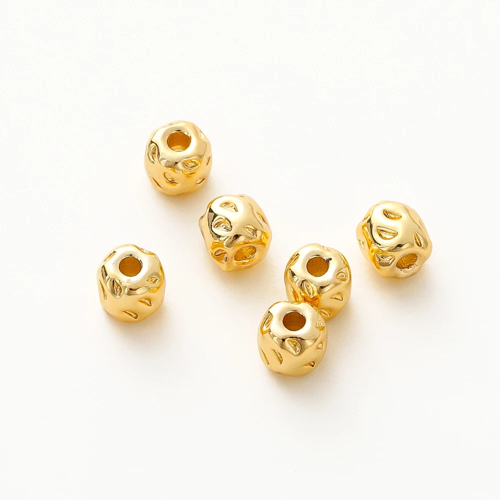 10Pcs/Lot 14/18K Gold Color Plated Brass Strawberry Charms Loose Beads for DIY Necklace Earrings Jewelry Making Supplies