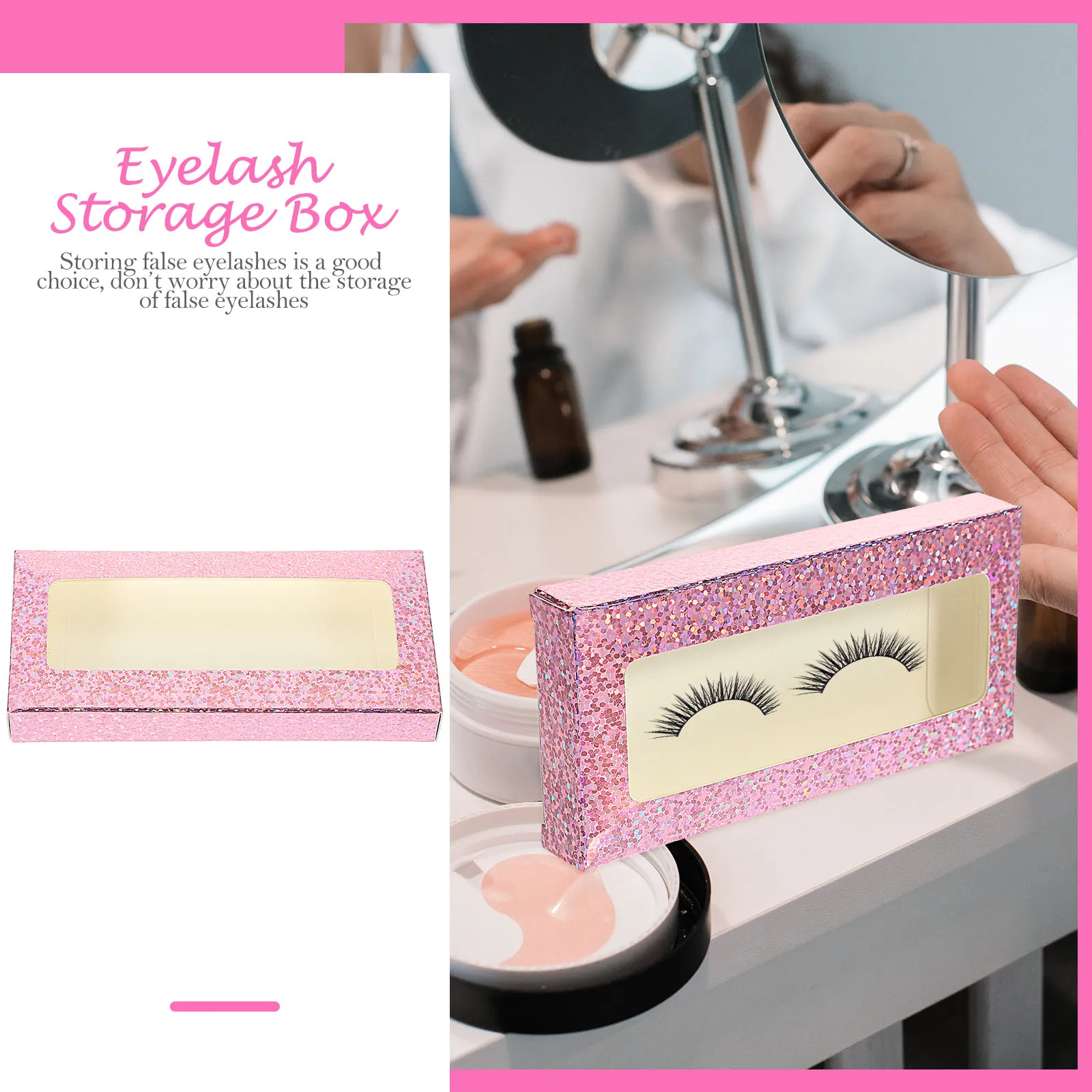 

25pcs Color Boxes Lash Cases Eyelash Storage Delicate ganizers Paper Protective Wallet Table