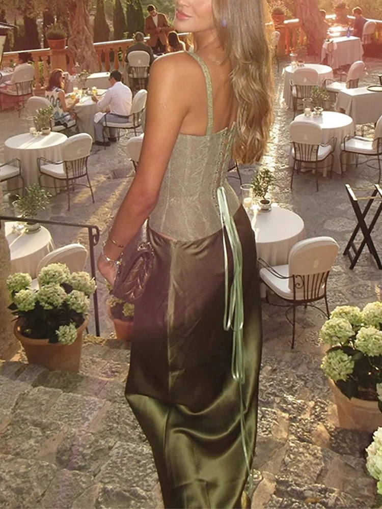 Modne stroje na wakacje, seksowny koronkowy top, kombinezon i zestaw z długą spódnicą, letni, ażurowy, bez rękawów, na ramiączkach, wyszczuplający strój na imprezę.