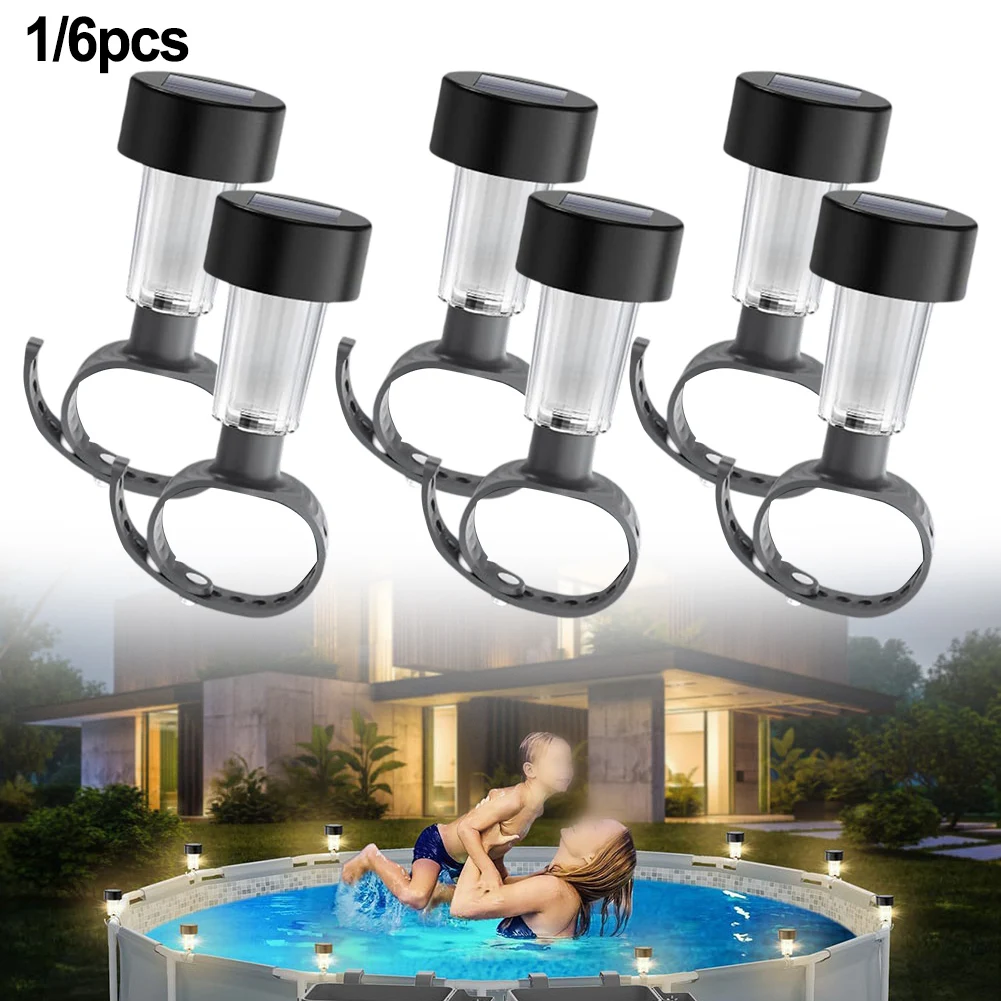 Solar Swimming Pool Lights LED Waterproof Pool Night Light Above Ground Fence Lights Frame Pool Decoration For Lawn Pool