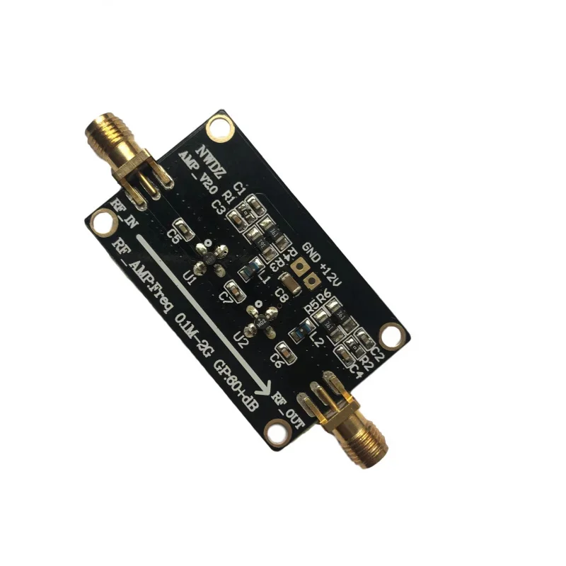 

RF Broadband Amplifier Low-noise output LNA 0.1M-2G Gain60dB Two-Stage Amplification