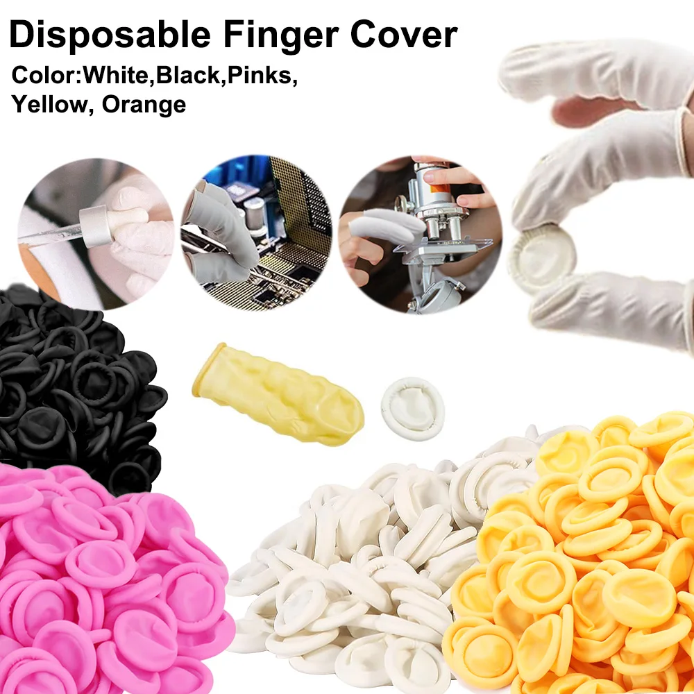 100 stks Vinger Cover Rubberen Handschoenen Wegwerp Antislip Antistatische Vingerwieg Vingertop Protector Vinger Duim Mouw Handschoen