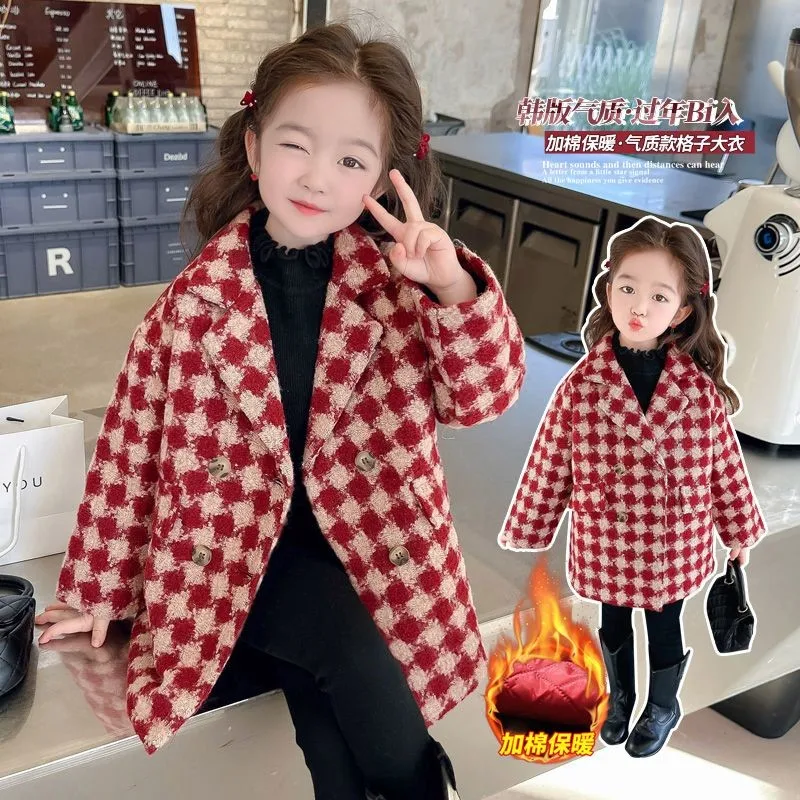 

2024 new Spring autumn winter Baby Boys Girl plaid Coats Cotton Jacket down Kids Children Casual Comfortable Overcoats Clothes