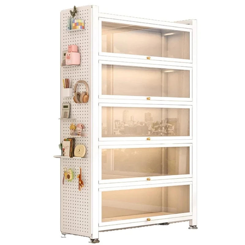 

Floor-to-ceiling cabinet Transparent storage cabinet Glass door Dustproof millet Household display cabinet