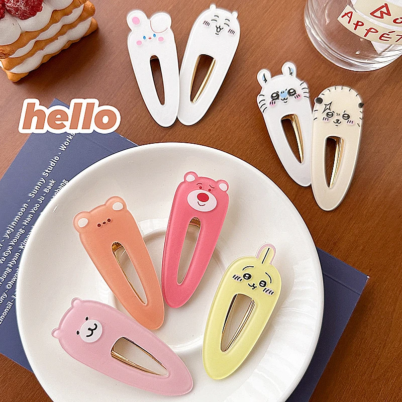 Miniso Hair Accessories Anime Figures Hachiware Chiikawa Cute Headwear Usagi Hairpins Cartoon Hair Clips Fashion Barrettes Gifts