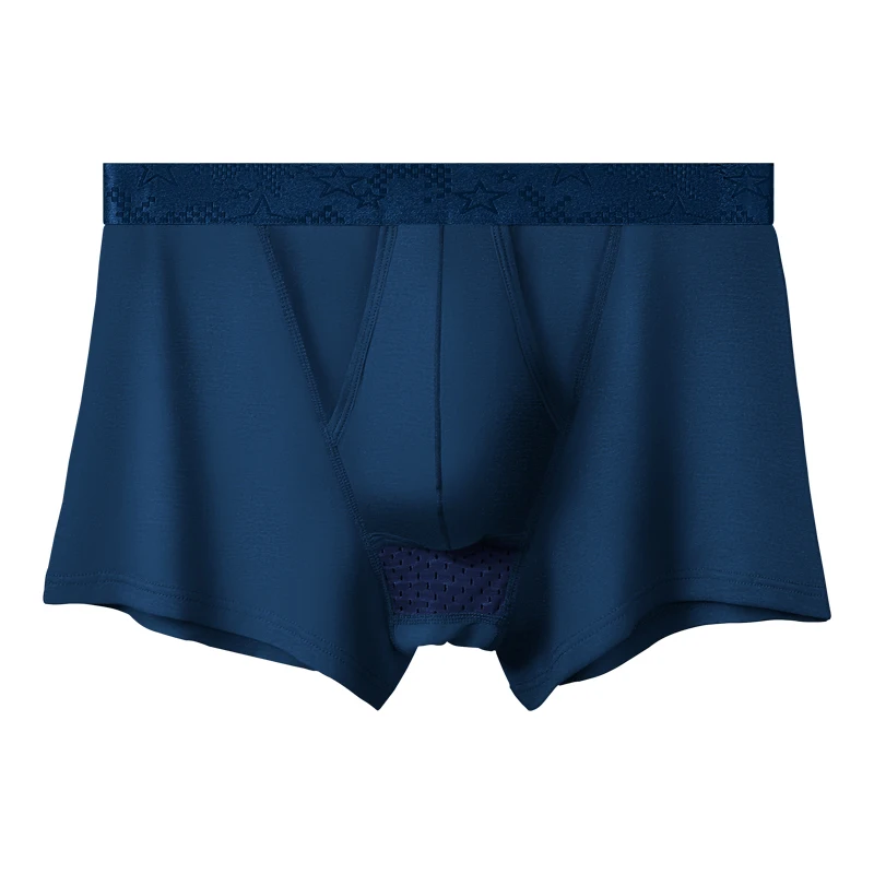 3PCS Men's Ice Silk Modal Boxer Briefs with Separated Pouch, Scrotum Support Design, Thin Breathable Male Underpants