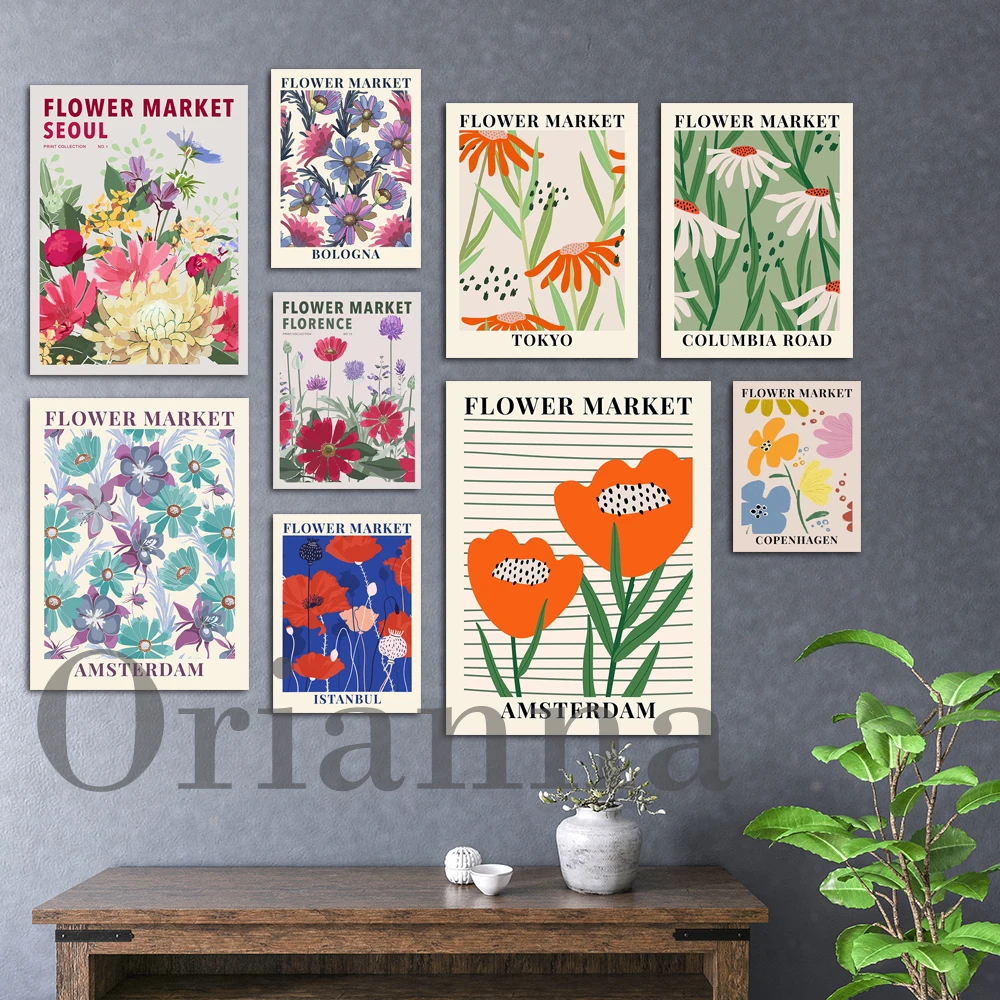 

Tokyo Columbia Amsterdam Istanbul Seoul Bologna Barcelona Copenhagen Flower Market Poster Fleurs De Jardin Botanical Art Print