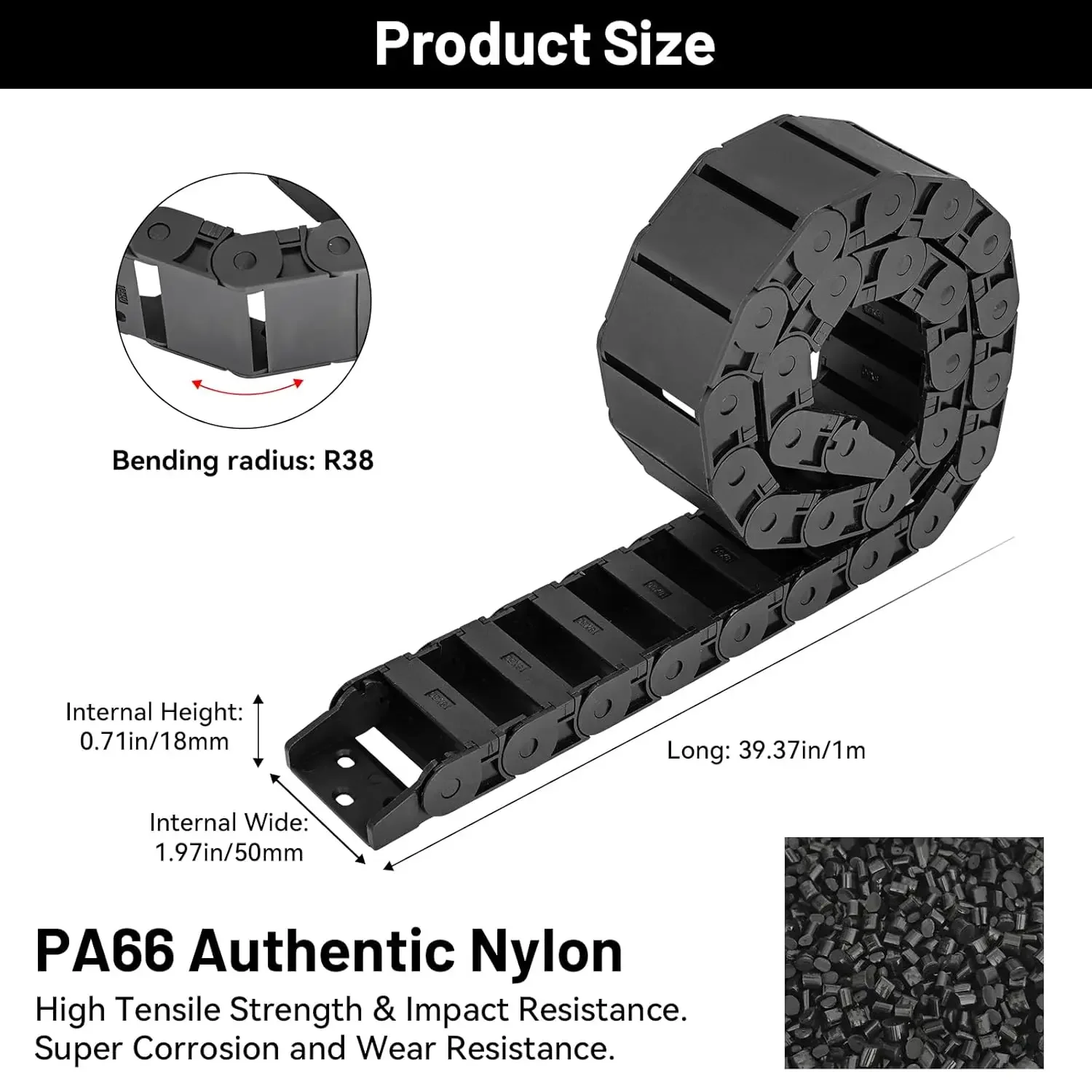 Cable Drag Chain R55 R38 Semi-Enclosed Cable Chain Wire Carrier For CNC 3D Printer Laser Cutting Machine CNC Router