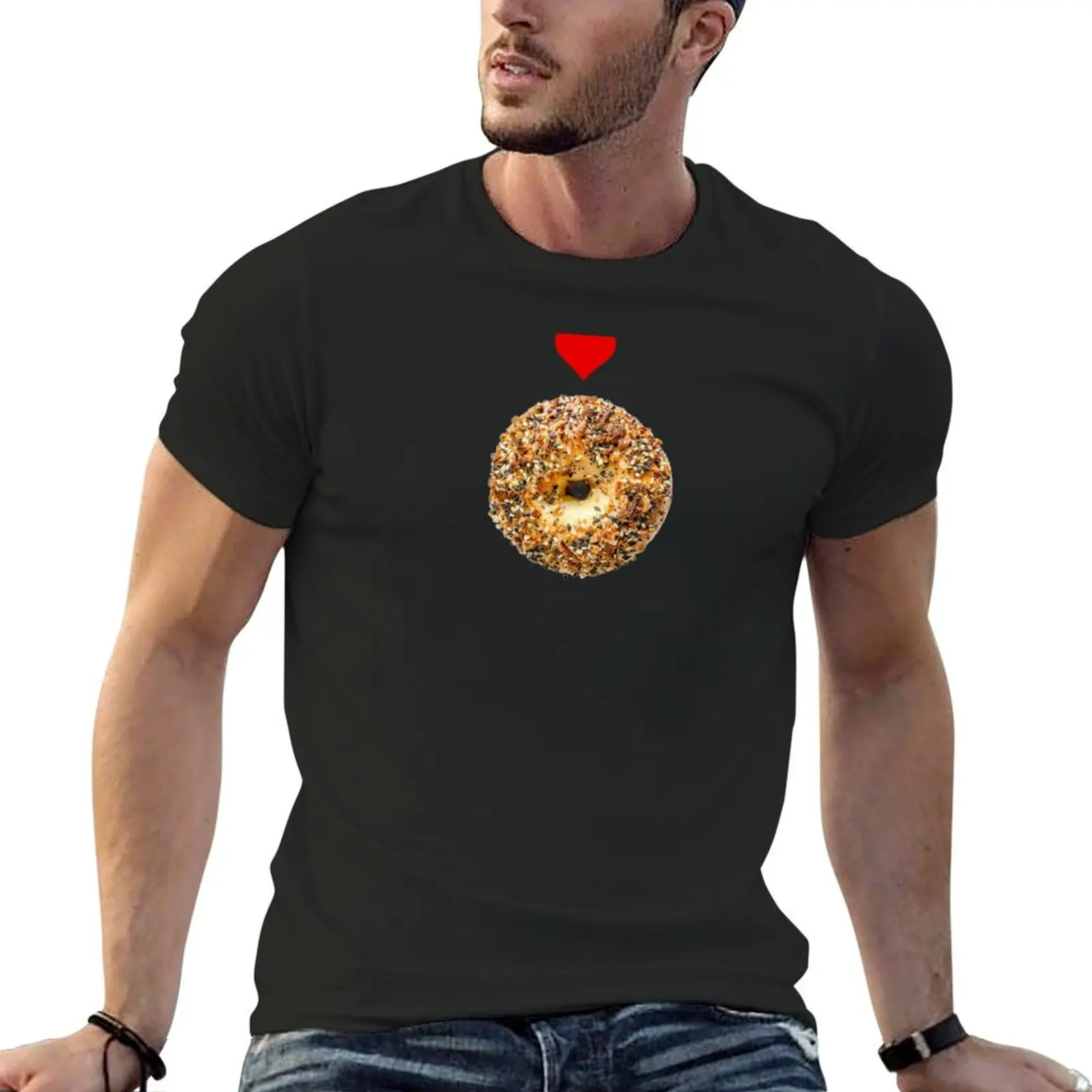 Love ( Heart) Everything Bagels T-Shirt oversized graphic tee Short sleeve tee sweat vintage men t shirts high quality