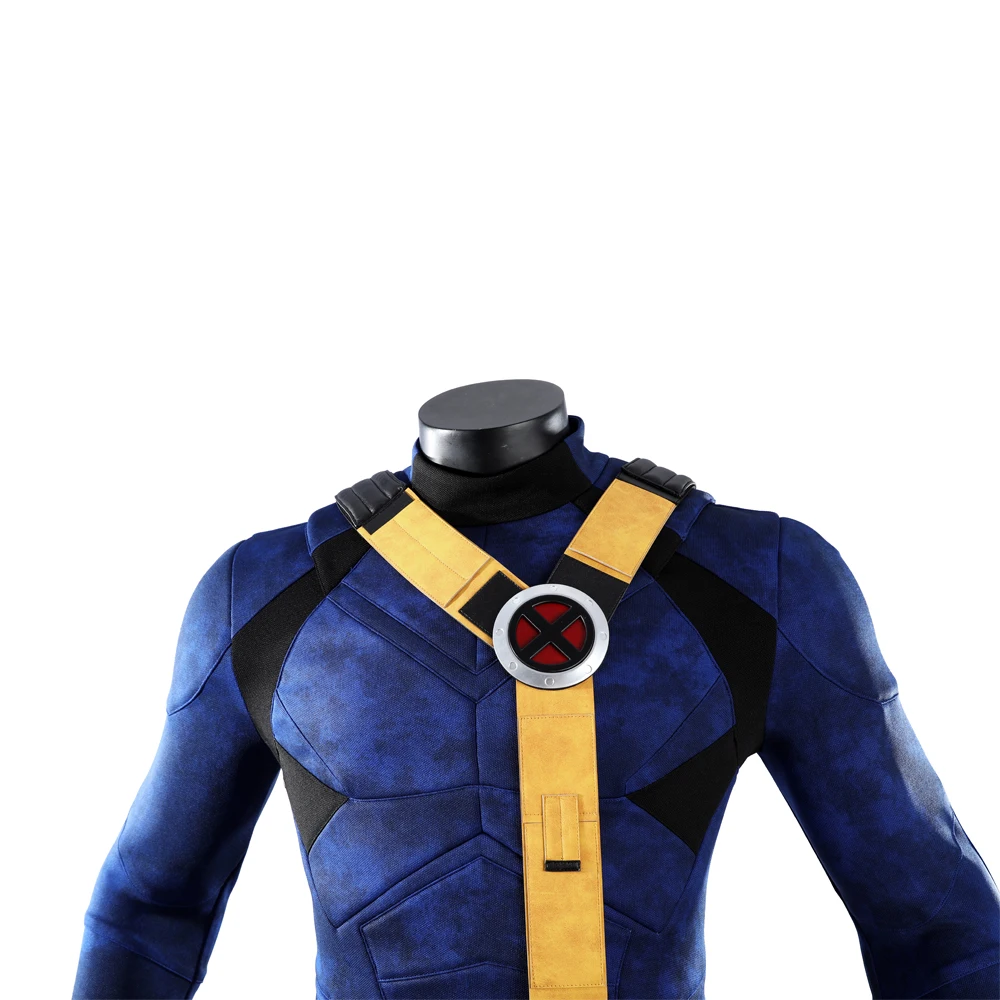 High Quality Blue Cyclops Cosplay Costume Doomsday Adult Man Jumpsuit Accessories Superhero Scott Role Play Battle Suit view 4