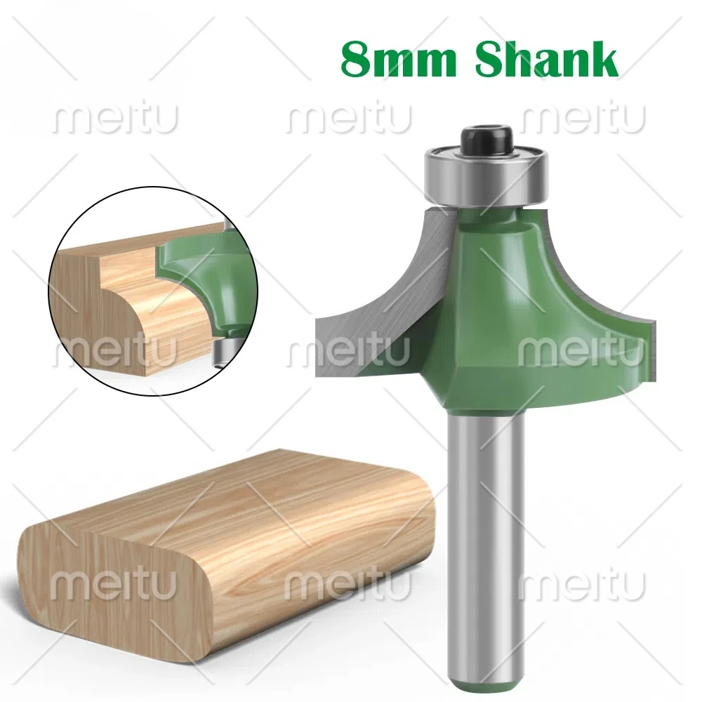1PC 8mm round over Router Bit with Bearing Tungsten Carbide Milling Cutter for Woodworking Tool Corner MC02022