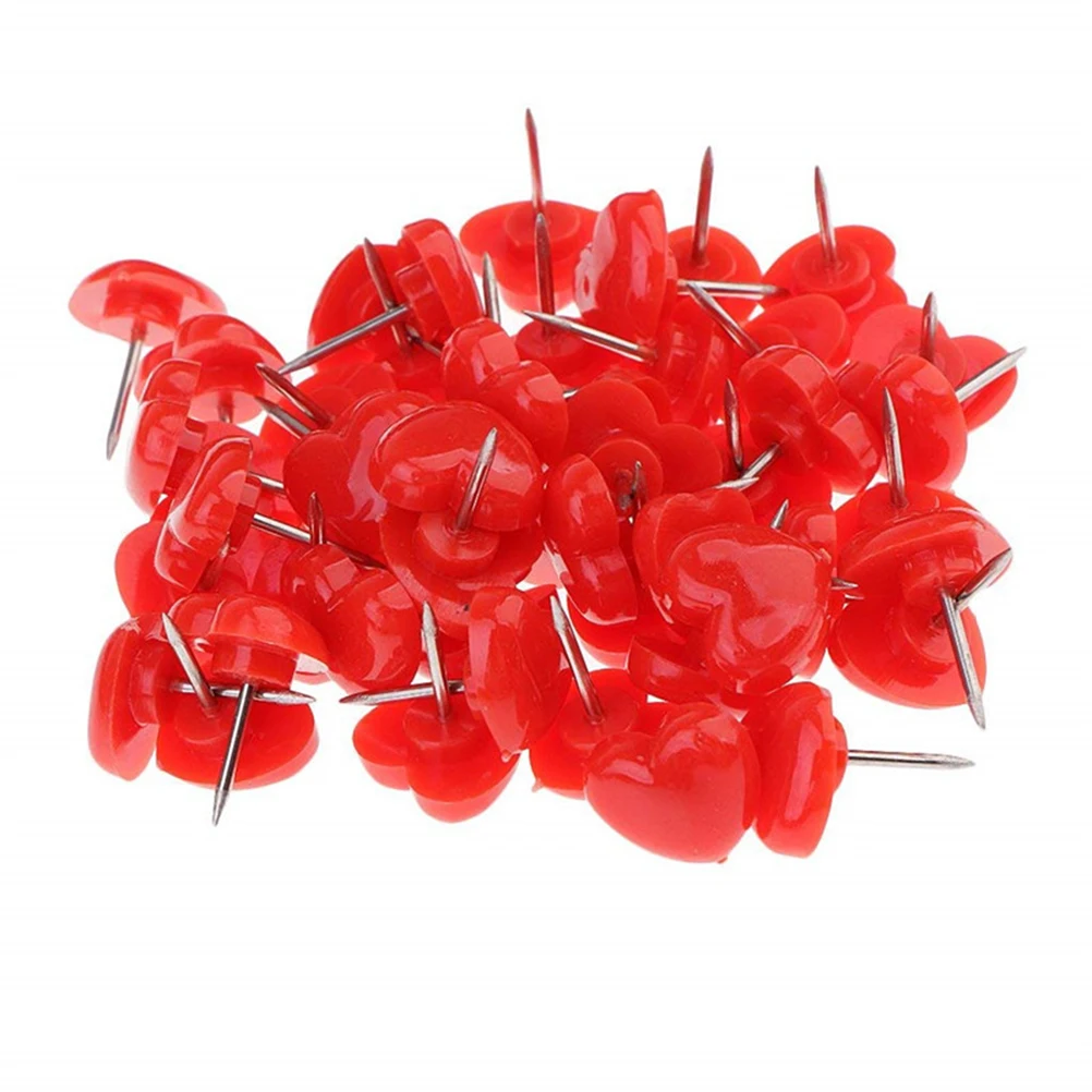 

150 Pcs Heart Shaped Push Pins Map Tacks Cute Bright Color Photo Wall Bulletin Boards Map Pin