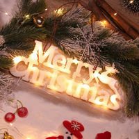 Merry Christmas LED Sign with Hanging Rope Decor Christmas Light Plaque for Christmas Party Farmhouse Outdoor Indoor Xmas