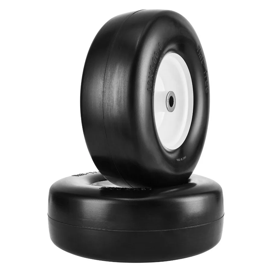 

Lawn Mower Tires with Rim 13x56 Tubeless Tractor Tires 2Pack Tire and Wheel Assembly Flatfree PU Tires 3.255.9 Centered Hub 3