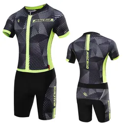 Triathlon - Best Short Sleeved Tri-Suit TRI GEN Black Men's Team Race Clothing Cyclilng Skinsuit Swim Run Sets Jumpsuit