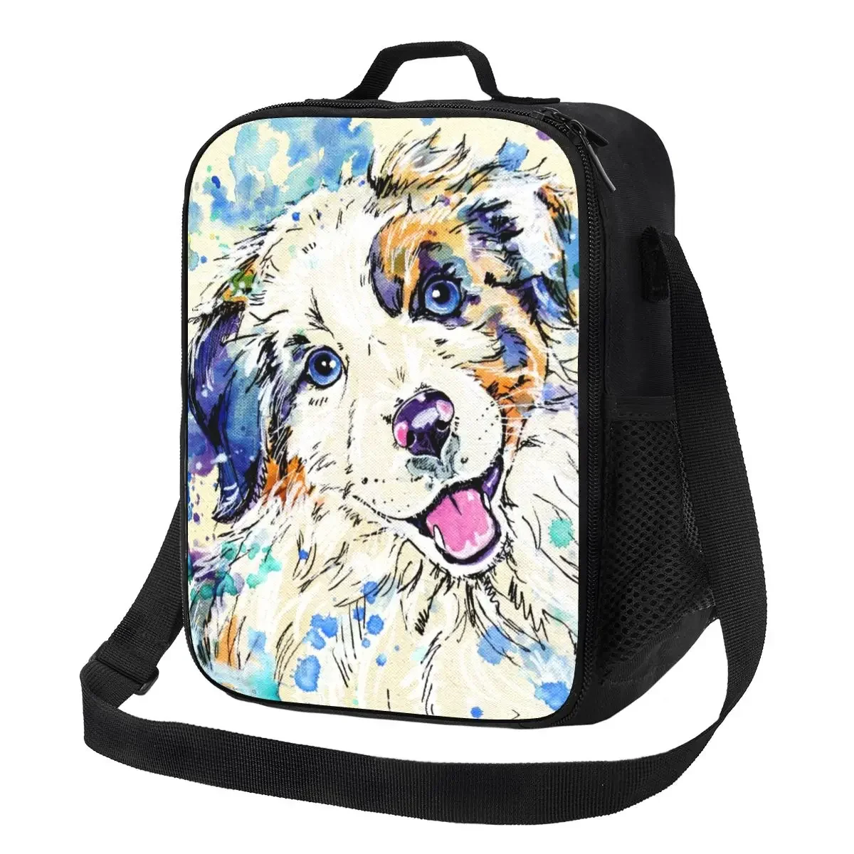 

Australian Shepherd Dog Portable Lunch Box Leakproof Collie Puppy Thermal Cooler Food Insulated Lunch Bag School Children